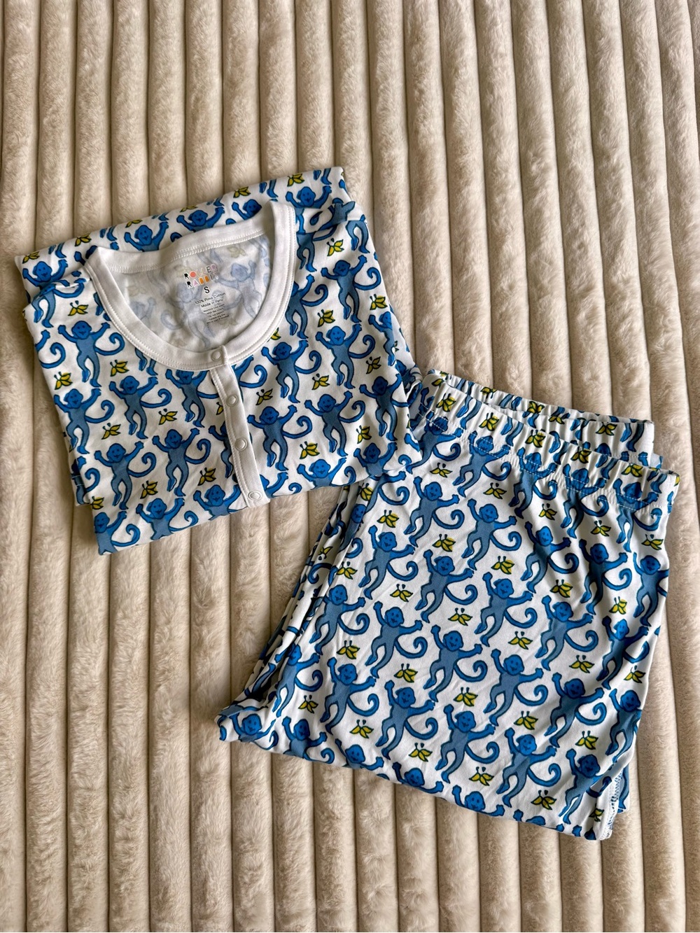 Original Roller Rabbit Monkey Pajama Set – Blue | Size S | NWOT